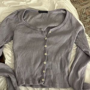 Brandy Melville button up long sleeve in grey